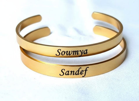 Personalized Classic Bracelet - Engraved Name  for Loved Ones
