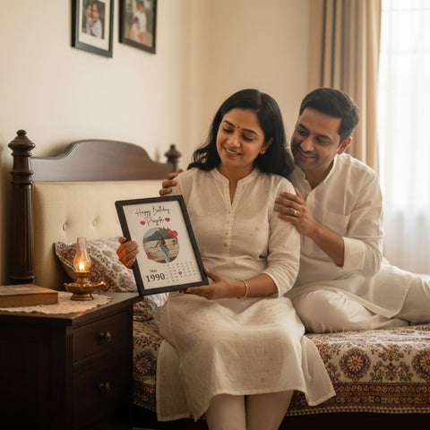 Personalized Birthday Calendar Photo Frame - Custom Date & Name Gift