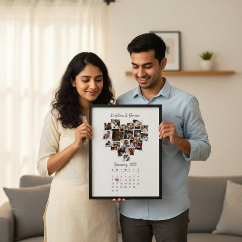 Personalized Couple Photo Calendar Frame | Custom Date Gift