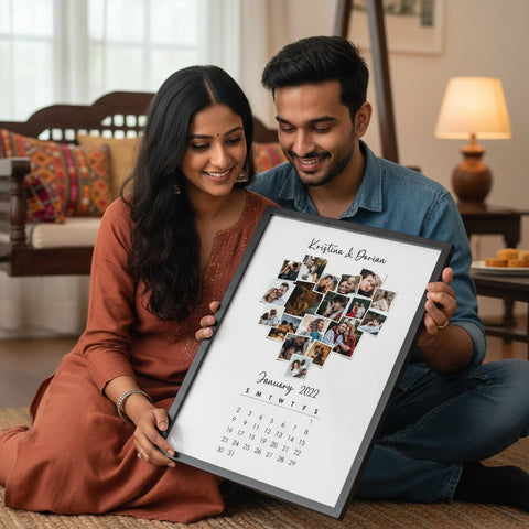 Personalized Couple Photo Calendar Frame | Custom Date Gift