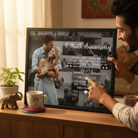Custom Anniversary Photo Collage Frame | Personalized Couple Gift