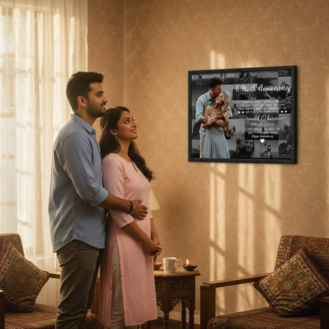 Custom Anniversary Photo Collage Frame | Personalized Couple Gift