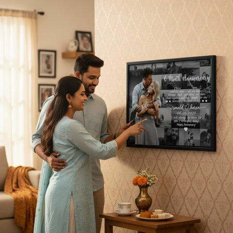 Custom Anniversary Photo Collage Frame | Personalized Couple Gift
