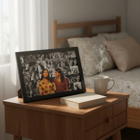 Personalized Dual-Tone Birthday Photo Collage Frame | Custom Gift