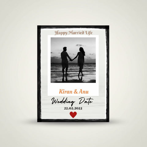 Personalized Wedding Photo Frame with Names & Date | Custom Couple Gift