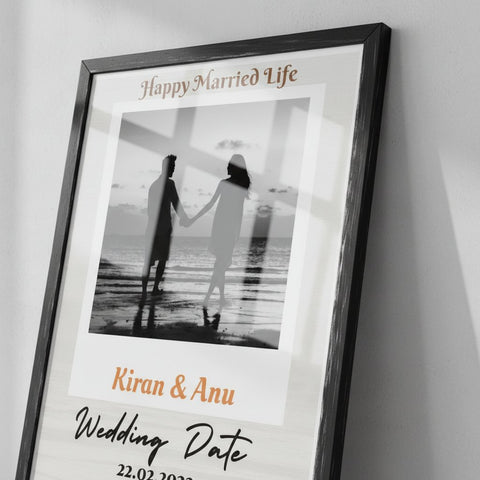Personalized Wedding Photo Frame with Names & Date | Custom Couple Gift