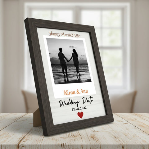 Personalized Wedding Photo Frame with Names & Date | Custom Couple Gift