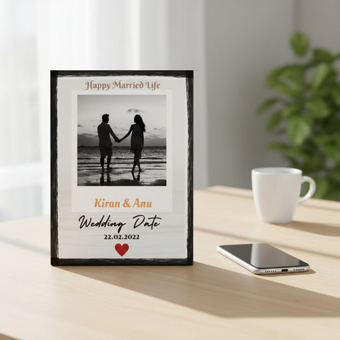 Personalized Wedding Photo Frame with Names & Date | Custom Couple Gift