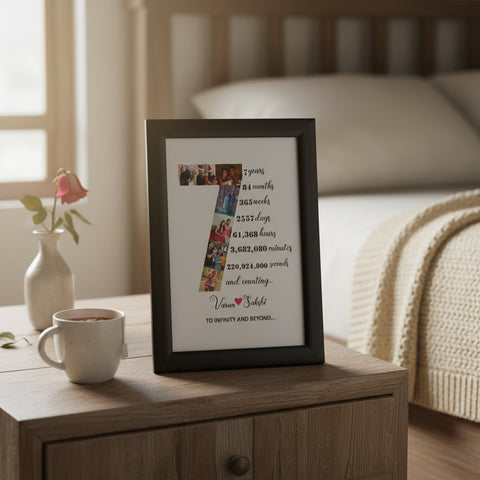 Custom Anniversary Photo Frame - Personalized Year & Memories