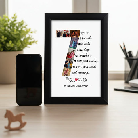 Custom Anniversary Photo Frame - Personalized Year & Memories