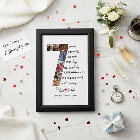 Custom Anniversary Photo Frame - Personalized Year & Memories
