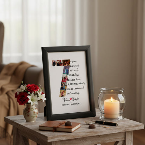 Custom Anniversary Photo Frame - Personalized Year & Memories