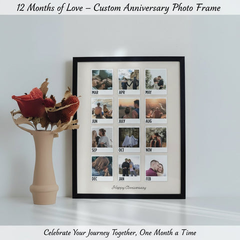 Personalized '12 Months of Love' Photo Frame | Anniversary Gift