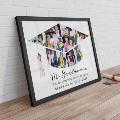 Personalised Graduation Cap Photo Collage Frame – Custom Keepsake