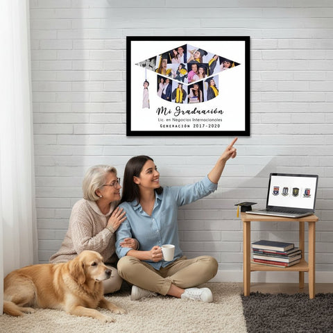 Personalised Graduation Cap Photo Collage Frame – Custom Keepsake
