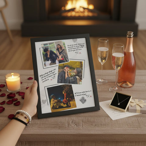Custom Romantic Couple Photo Frame - Personalized Love Keepsake