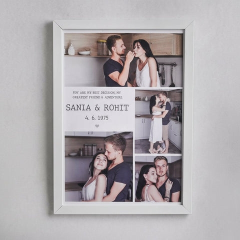 Personalized Couple Photo Frame – Custom Photo Collage & Date Gift