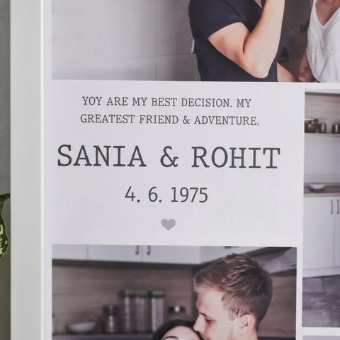 Personalized Couple Photo Frame – Custom Photo Collage & Date Gift