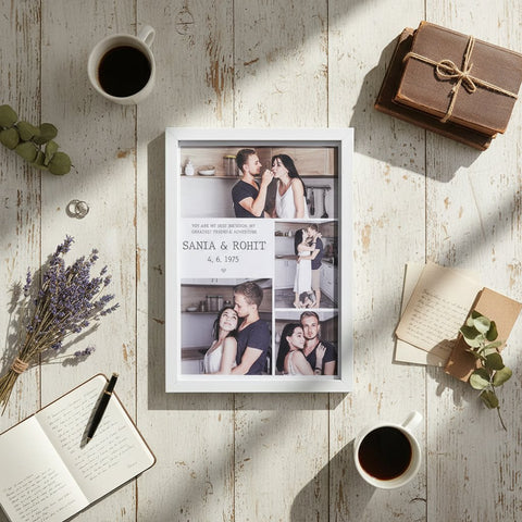 Personalized Couple Photo Frame – Custom Photo Collage & Date Gift