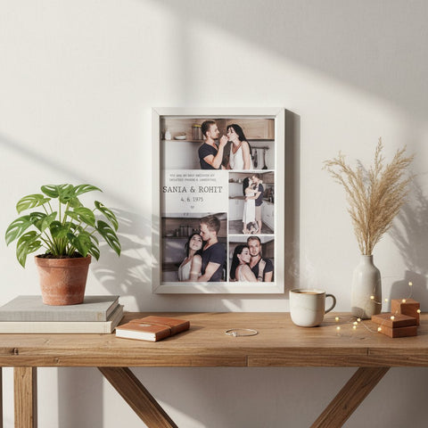 Personalized Couple Photo Frame – Custom Photo Collage & Date Gift