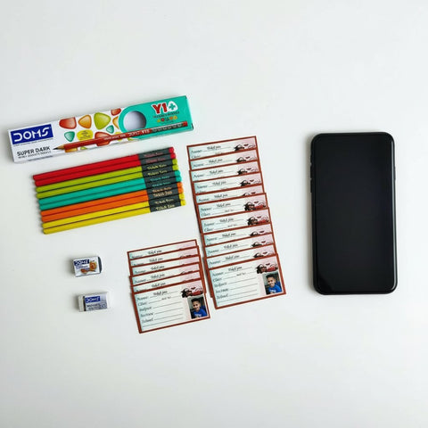 Personalized Kids School Combo: Custom Pencils & Book Labels