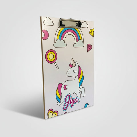 Personalized Unicorn Exam Board - Custom Name Clipboard for Kids