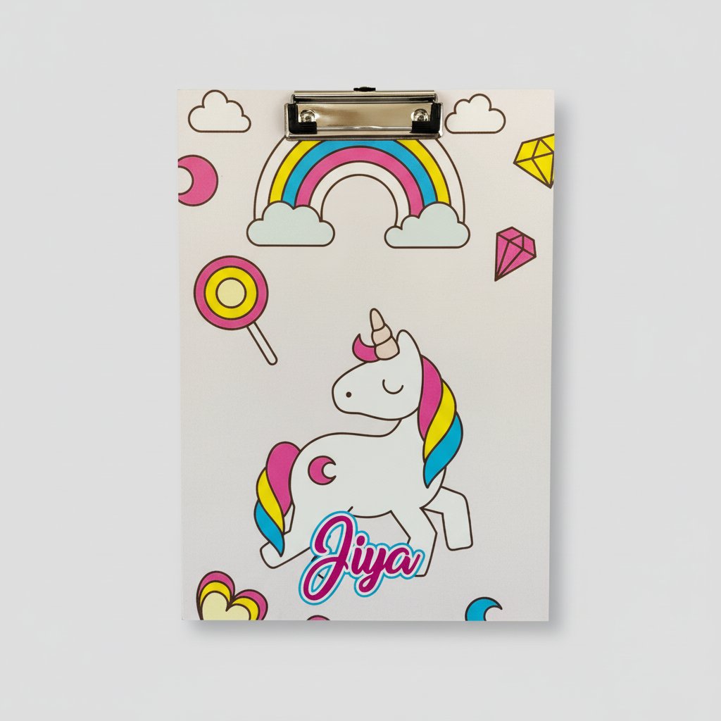 Personalized Unicorn Exam Board - Custom Name Clipboard for Kids