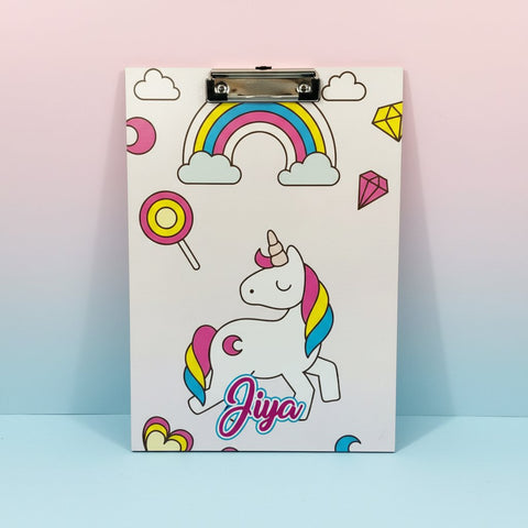 Personalized Unicorn Exam Board - Custom Name Clipboard for Kids