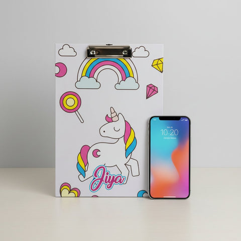 Personalized Unicorn Exam Board - Custom Name Clipboard for Kids