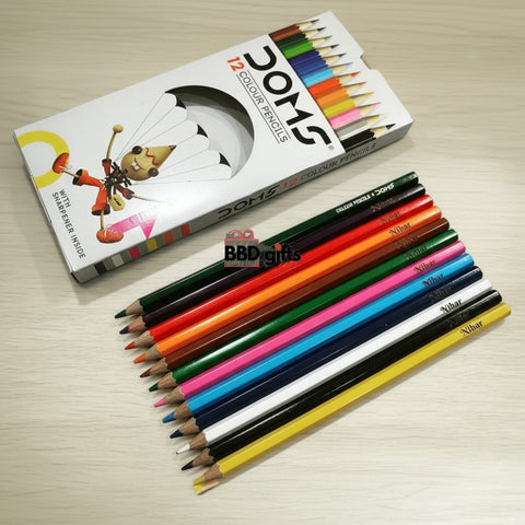 Personalized Doms Colour Pencils Set - Custom Name Art Supplies