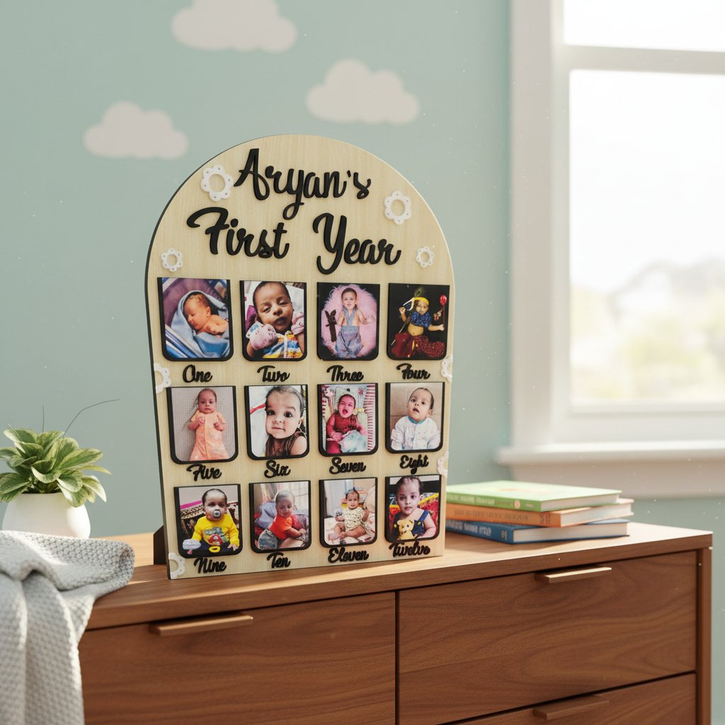 Personalized Baby's First Year Photo Frame - Monthly Milestones – BBD GIFTS