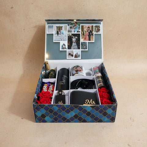 Personalized Men's Gift Hamper | Custom Flask, Wallet & Mug