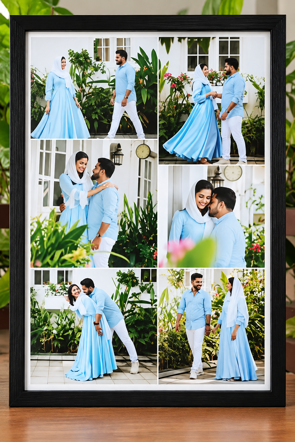 Personalised Romantic Couple Photo Collage Frame | Anniversary Gift