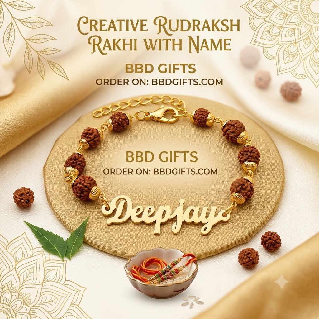 Customized rudraksha name bracelet
