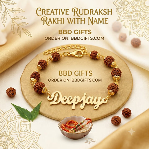 Customized rudraksha name bracelet