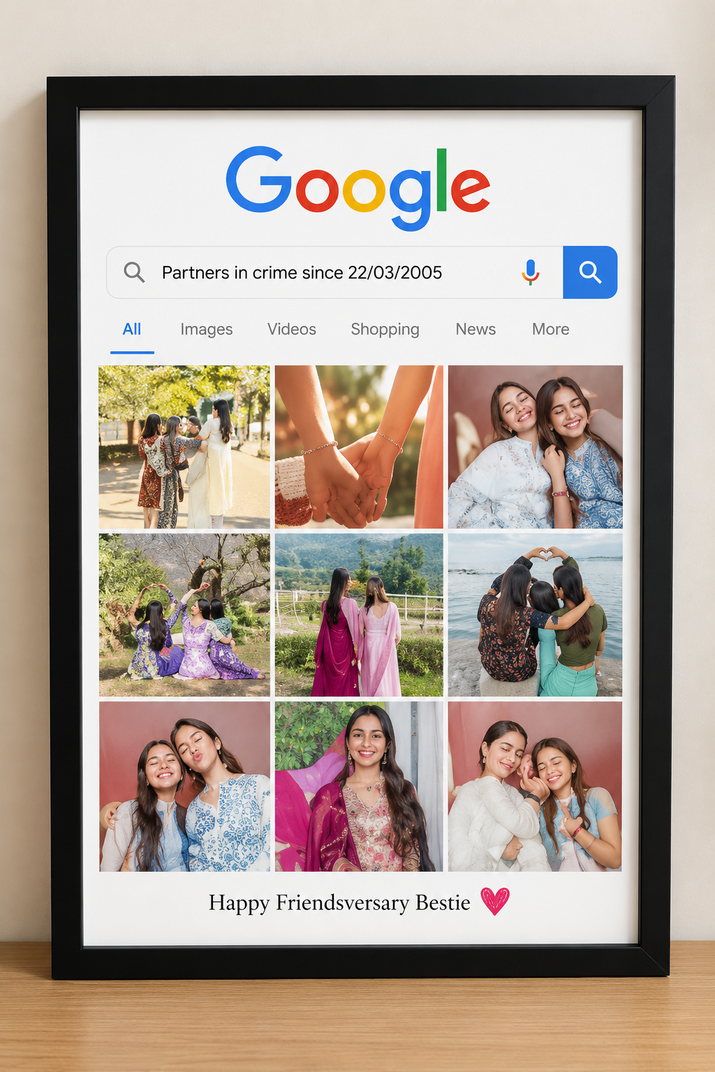 Personalised Google Search Style Photo Frame | Custom Birthday Gift