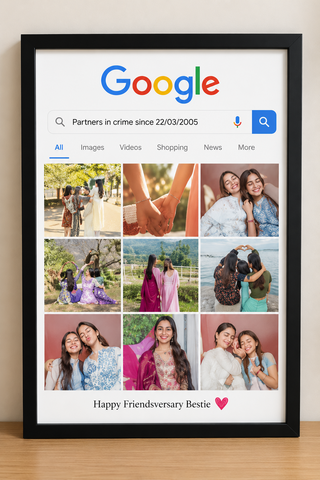 Personalised Google Search Style Photo Frame | Custom Birthday Gift
