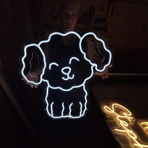 Bichon Frise Neon Sign - LED Light Pet Shop Decor - Custom Gift for Dog Lovers".   Pet shop decor light