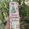 Personalized Christmas Stainless Steel Skinny Tumbler with Straw