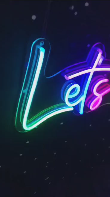 Lets Party Neon | Led Neon Signs | Multi colour neon sign | Neon sign for wall decor multi colour