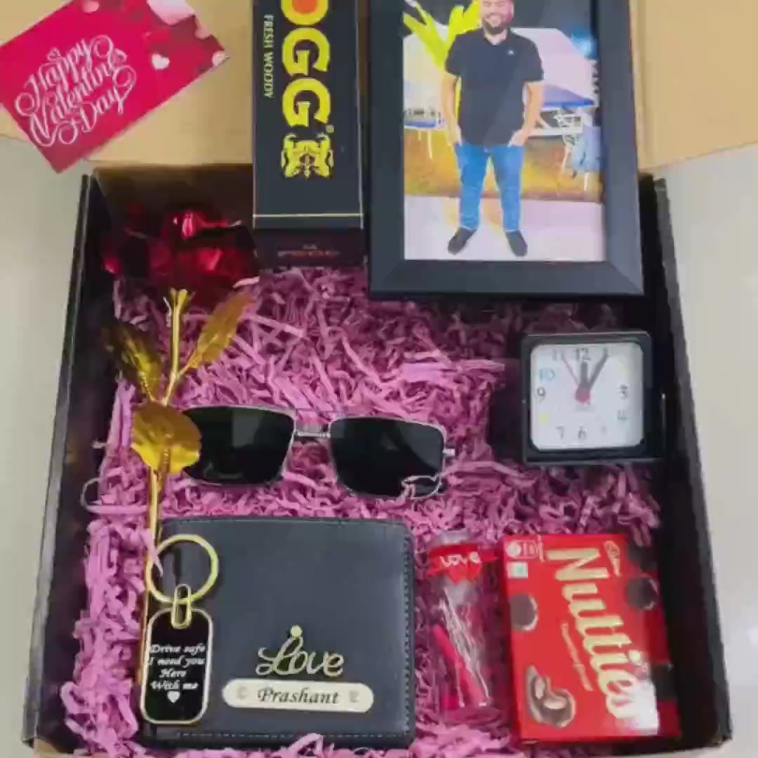 Valentine's Day Gift Hamper for Him With Sunglasses & 24k Rose