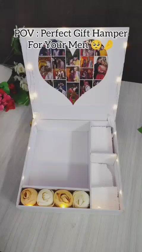 Personalized Men's Gift Hamper: Shirt, Wallet, Watch & Photos