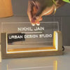 Custom LED Acrylic Nameplate for Senior Auditor | Desk Name Sign