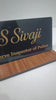 Custom Acrylic Desk Nameplate with MDF Base | Personalized Office Sign