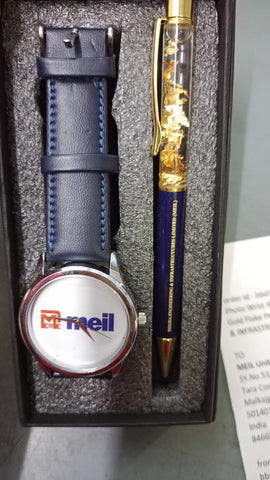 Customized Gift For
Boyfriend - Personalized Gift For Men - Gift For Husband - Photo Wrist Watch & Gold Flake Pen Combo