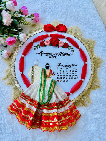 Personalized Wedding Couple Embroidery Hoop Decor | Custom Engagement Gift