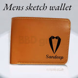 Customized sketch wallet - Personalized Mens Wallet - Birthday Gifts For Him - Gift For Boyfriend - Gift For Father