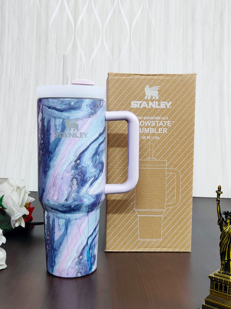 Floral Blue Pink Stanley Tumbler