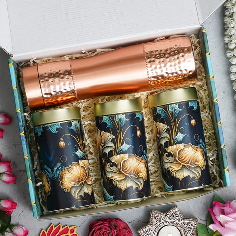 Copper bottle with dry fruit combo