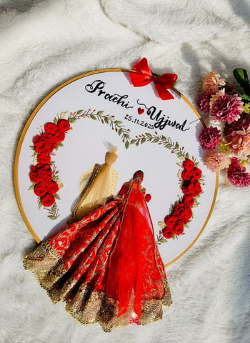 Personalized Wedding Embroidery Hoop Art | Custom Bridal Gift